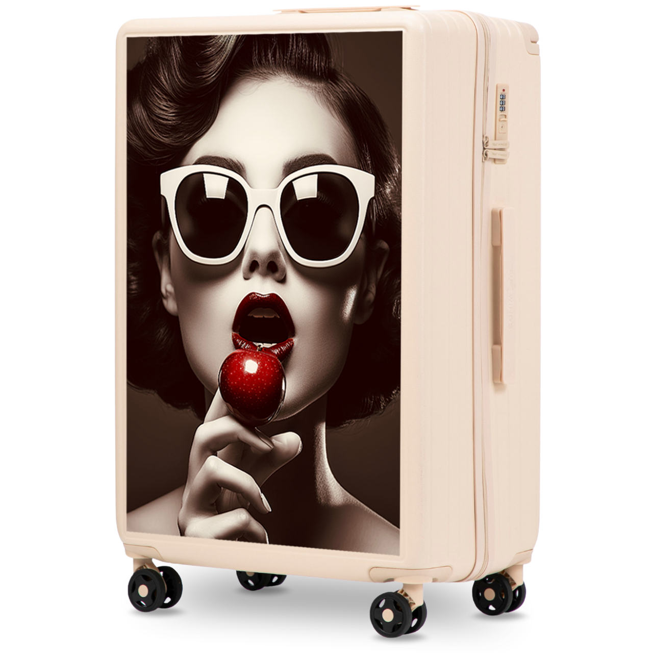 Walizka duża Wings ABS+ 28" Customized DIRTY WHITE CHERRY