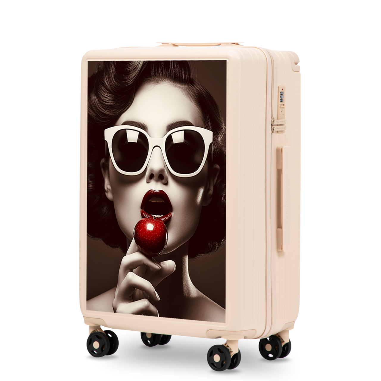 Walizka średnia Wings ABS+ 24" Customized DIRTY WHITE CHERRY