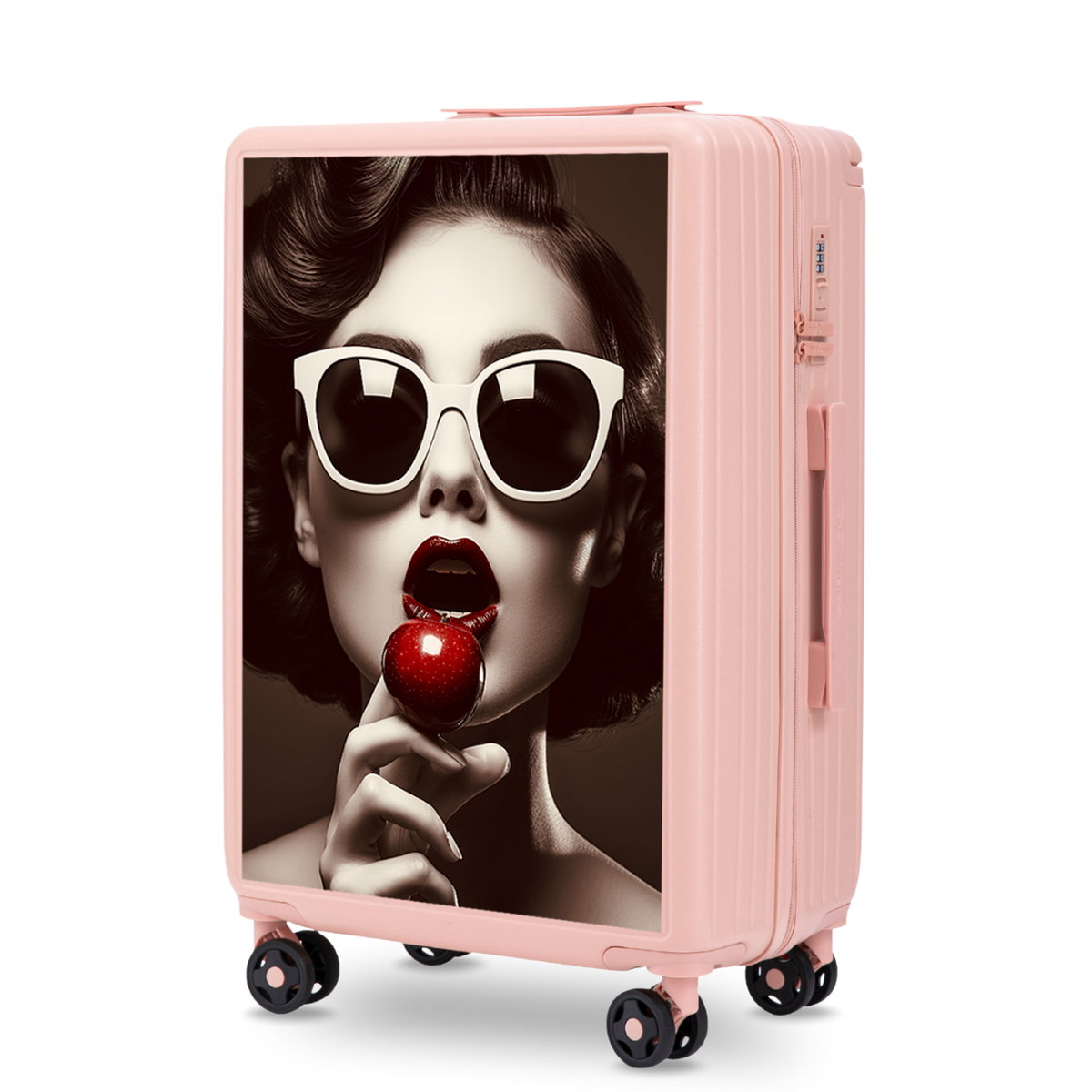 Walizka średnia Wings ABS+ 24" Customized SOFT PINK CHERRY