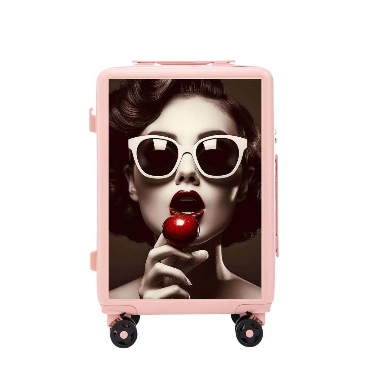 Walizka kabinowa Wings ABS+ 20" Customized  SOFT PINK CHERRY