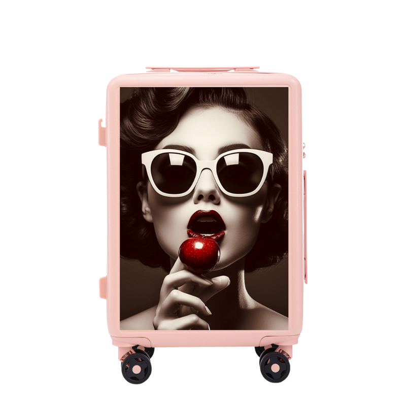 Walizka kabinowa Wings ABS+ 20" Customized  SOFT PINK CHERRY
