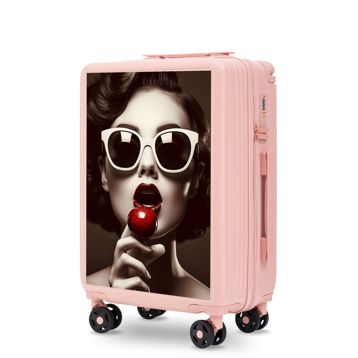 Walizka kabinowa Wings ABS+ 20" Customized  SOFT PINK CHERRY
