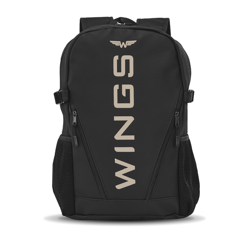 Plecak szkolny WINGS młodzieżowy 23L laptop 17 cali z kieszeniami bocznymi BLACK