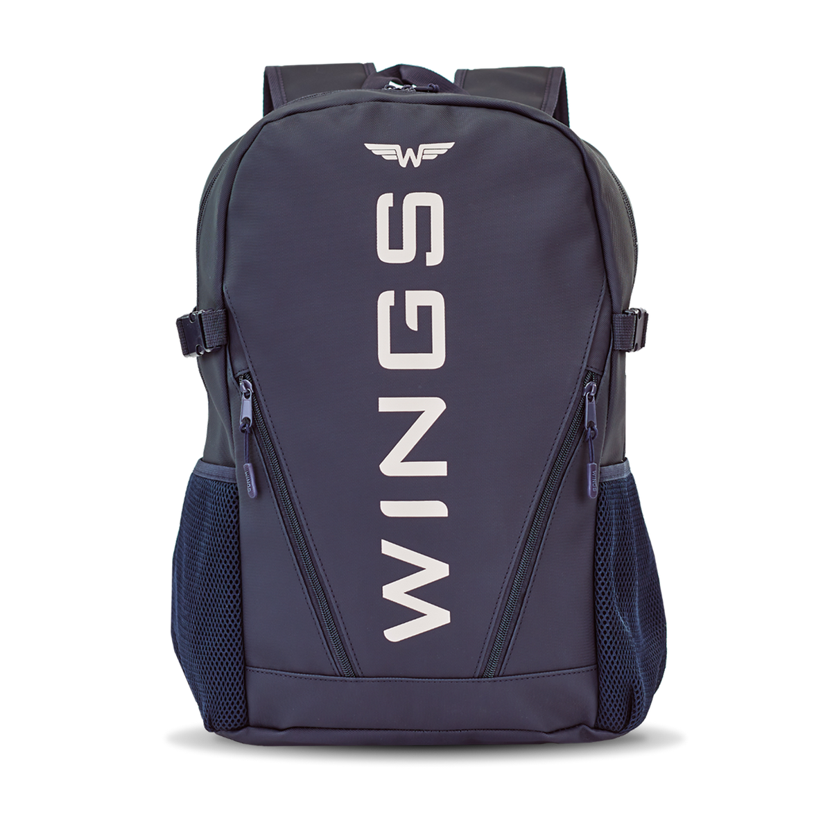 Plecak szkolny WINGS młodzieżowy 23L laptop 17 cali z kieszeniami bocznymi NAVY BLUE