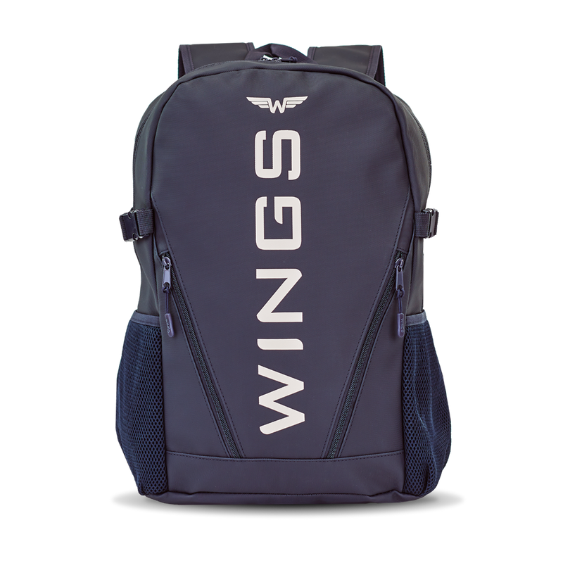 Plecak szkolny WINGS młodzieżowy 23L laptop 17 cali z kieszeniami bocznymi NAVY BLUE