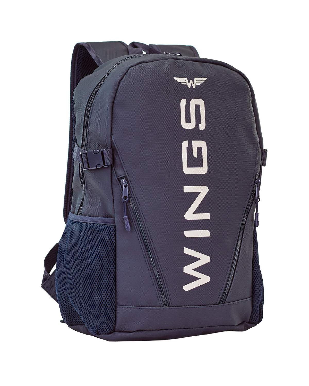 Plecak szkolny WINGS młodzieżowy 23L laptop 17 cali z kieszeniami bocznymi NAVY BLUE