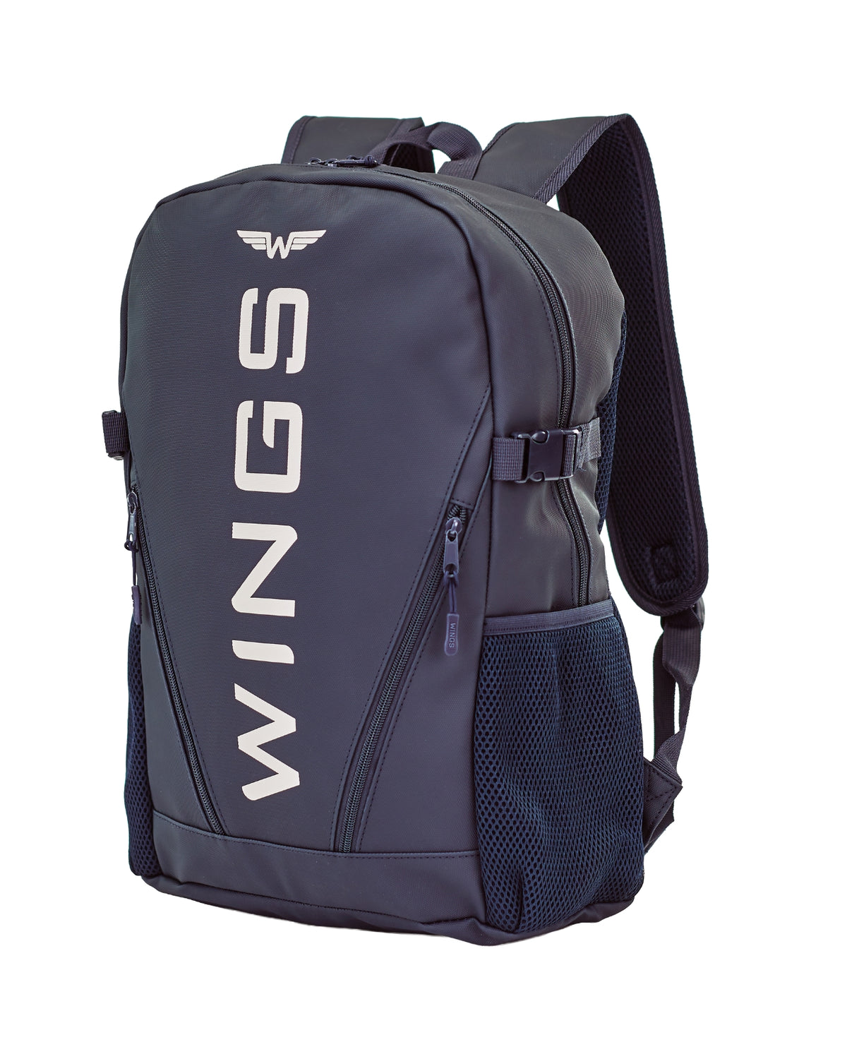 Plecak szkolny WINGS młodzieżowy 23L laptop 17 cali z kieszeniami bocznymi NAVY BLUE
