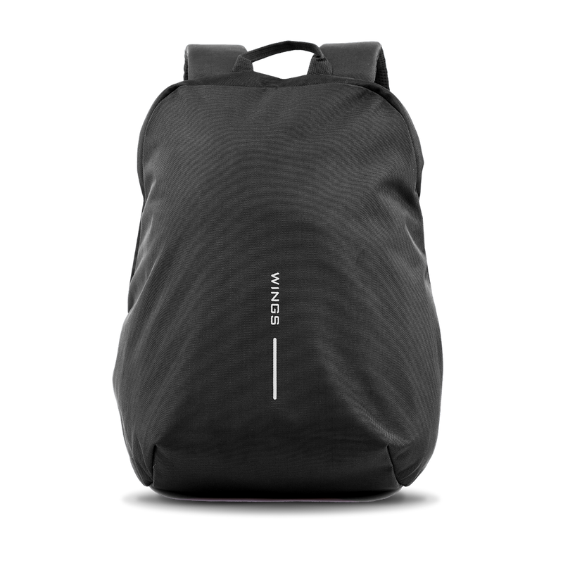 Plecak szkolny WINGS 24L poszerzany na laptop 15,6 cala do szkoły i uczelni BLACK