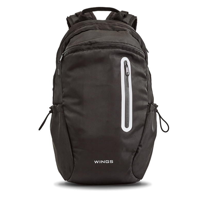 Plecak szkolny WINGS 24L laptop 15,6 cala z odblaskami i organizerem A4 BLACK