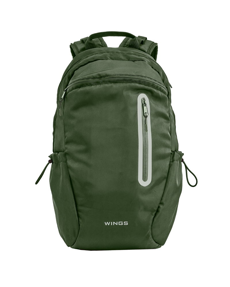 Plecak szkolny WINGS 24L laptop 15,6 cala z odblaskami i organizerem A4 GREEN