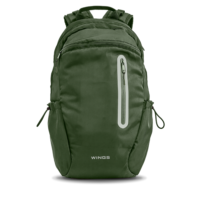 Plecak szkolny WINGS 24L laptop 15,6 cala z odblaskami i organizerem A4 GREEN