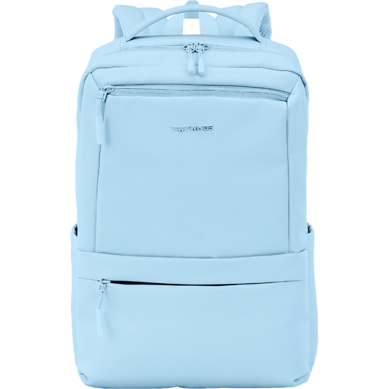 Plecak kabinowy WINGS CBP003 bagaż z kieszenią na laptop i systemem wentylacji pleców PASTEL BLUE