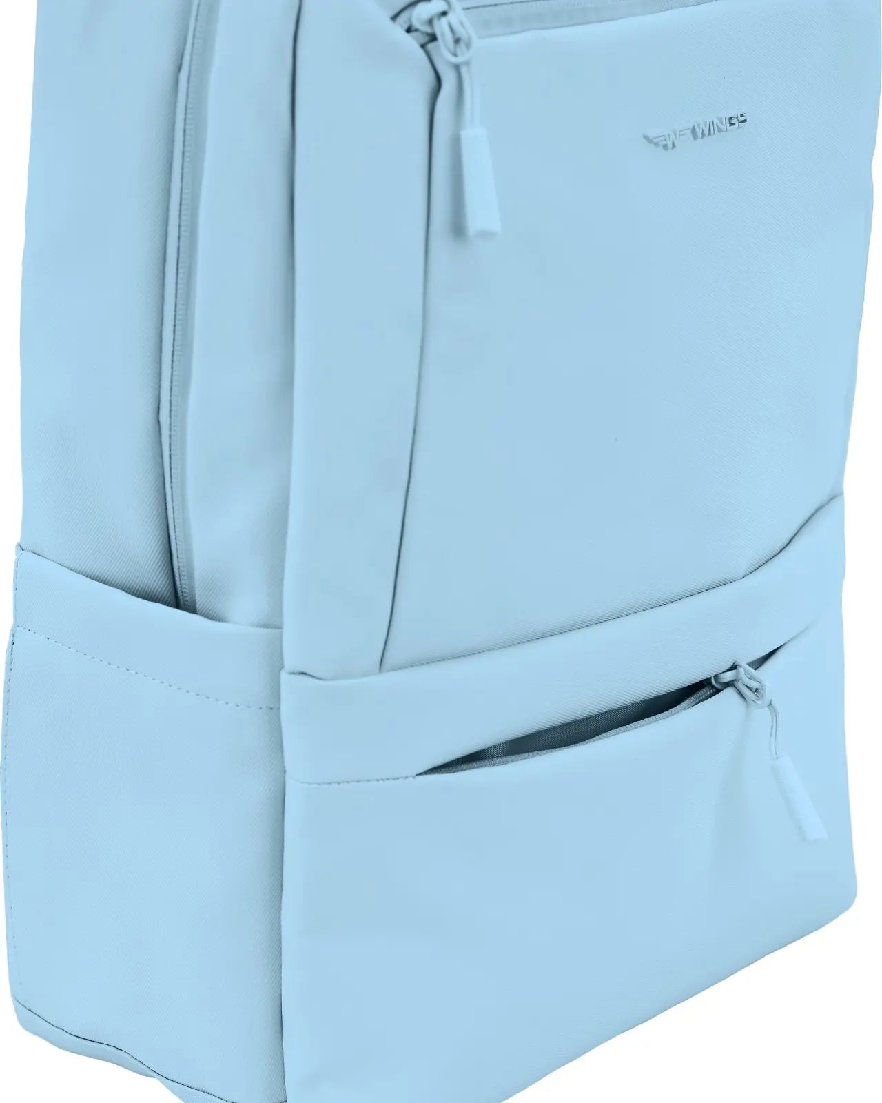 Plecak kabinowy WINGS CBP003 bagaż z kieszenią na laptop i systemem wentylacji pleców PASTEL BLUE CABIN BACKPACK