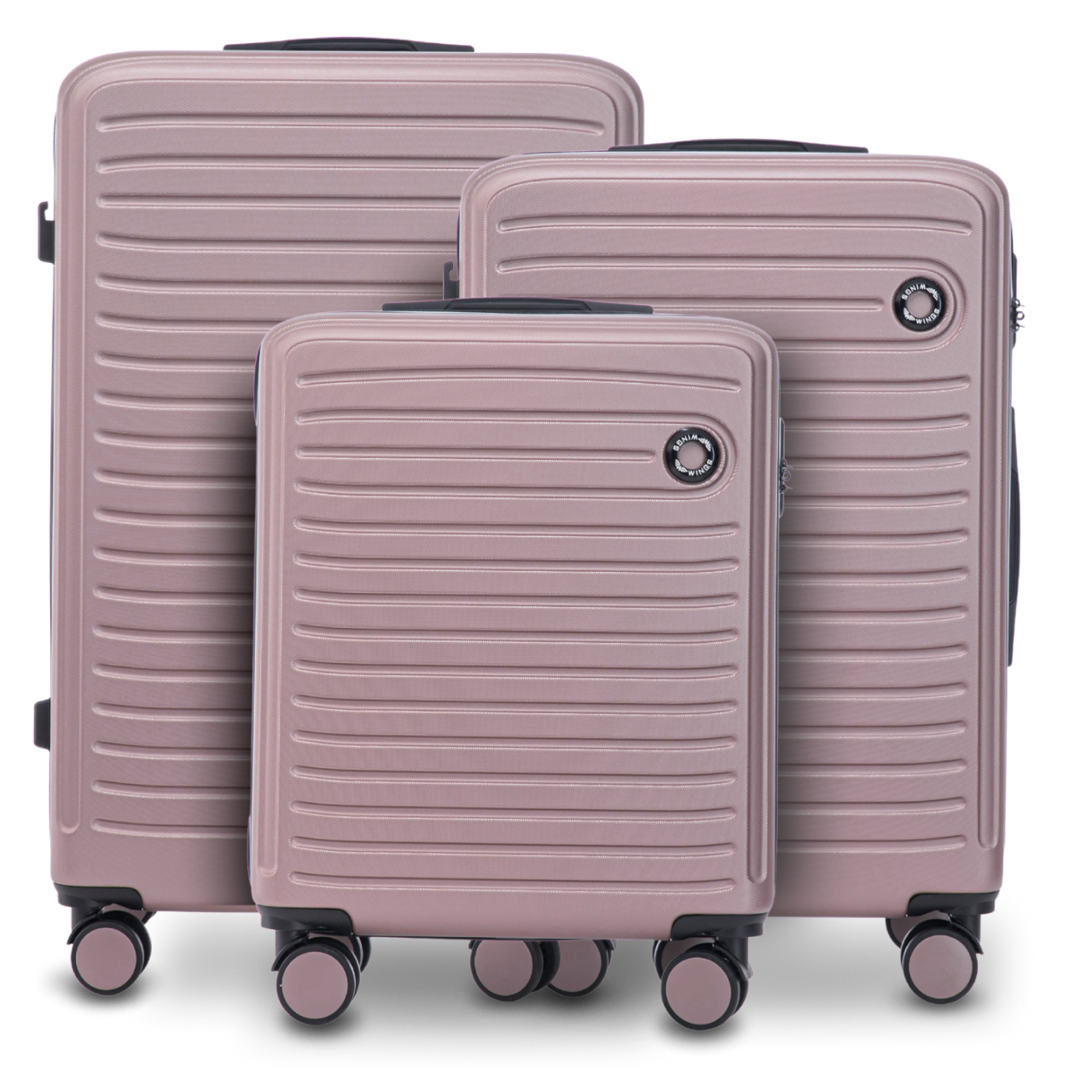 Komplet 3 WALIZEK Wings ABS+ ROSE GOLD
