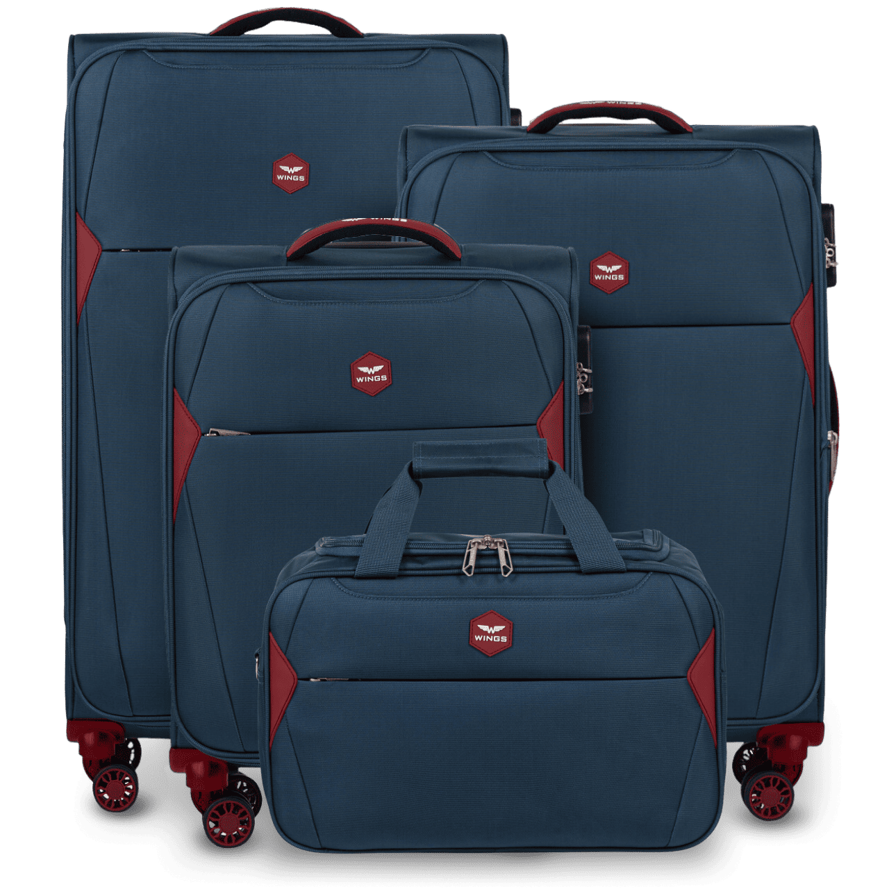 Zestaw 3 walizek DIPPER + torba podręczna Wings BLUE