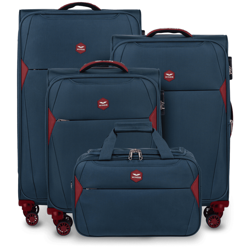 Zestaw 3 walizek DIPPER + torba podręczna Wings BLUE