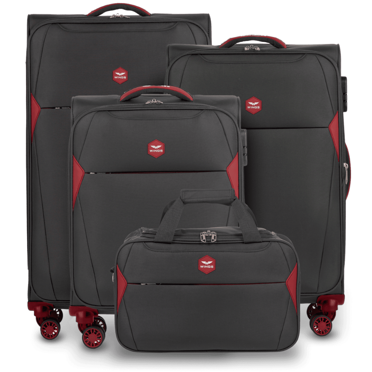 Zestaw 3 walizek DIPPER + torba podręczna Wings GREY