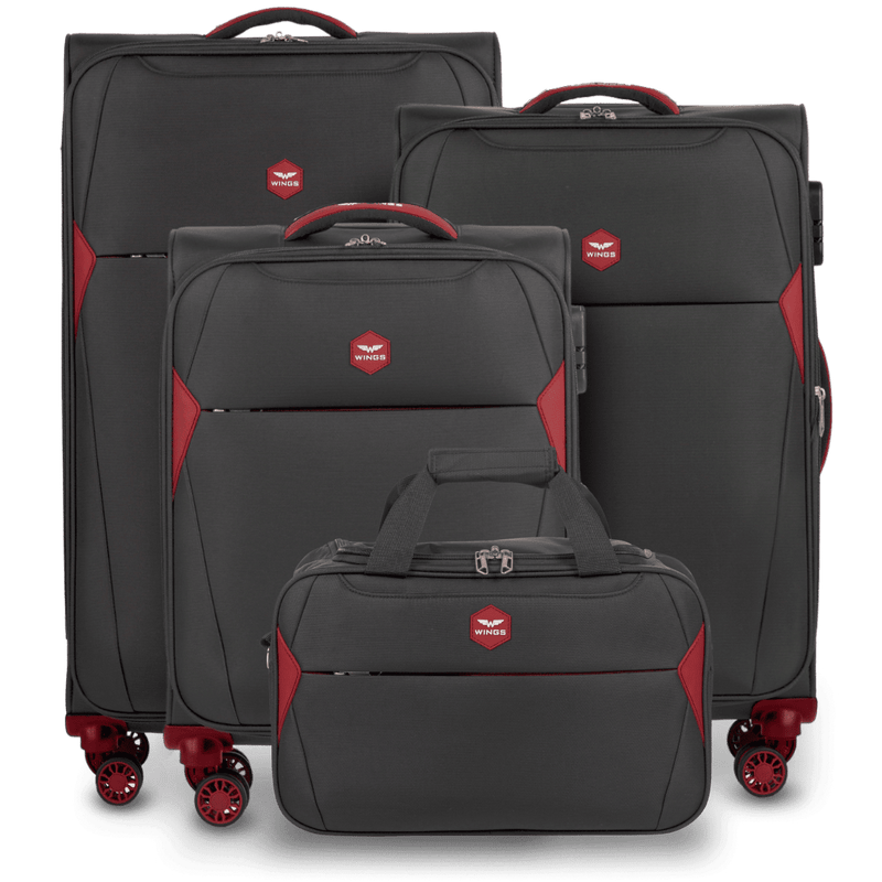 Zestaw 3 walizek DIPPER + torba podręczna Wings GREY