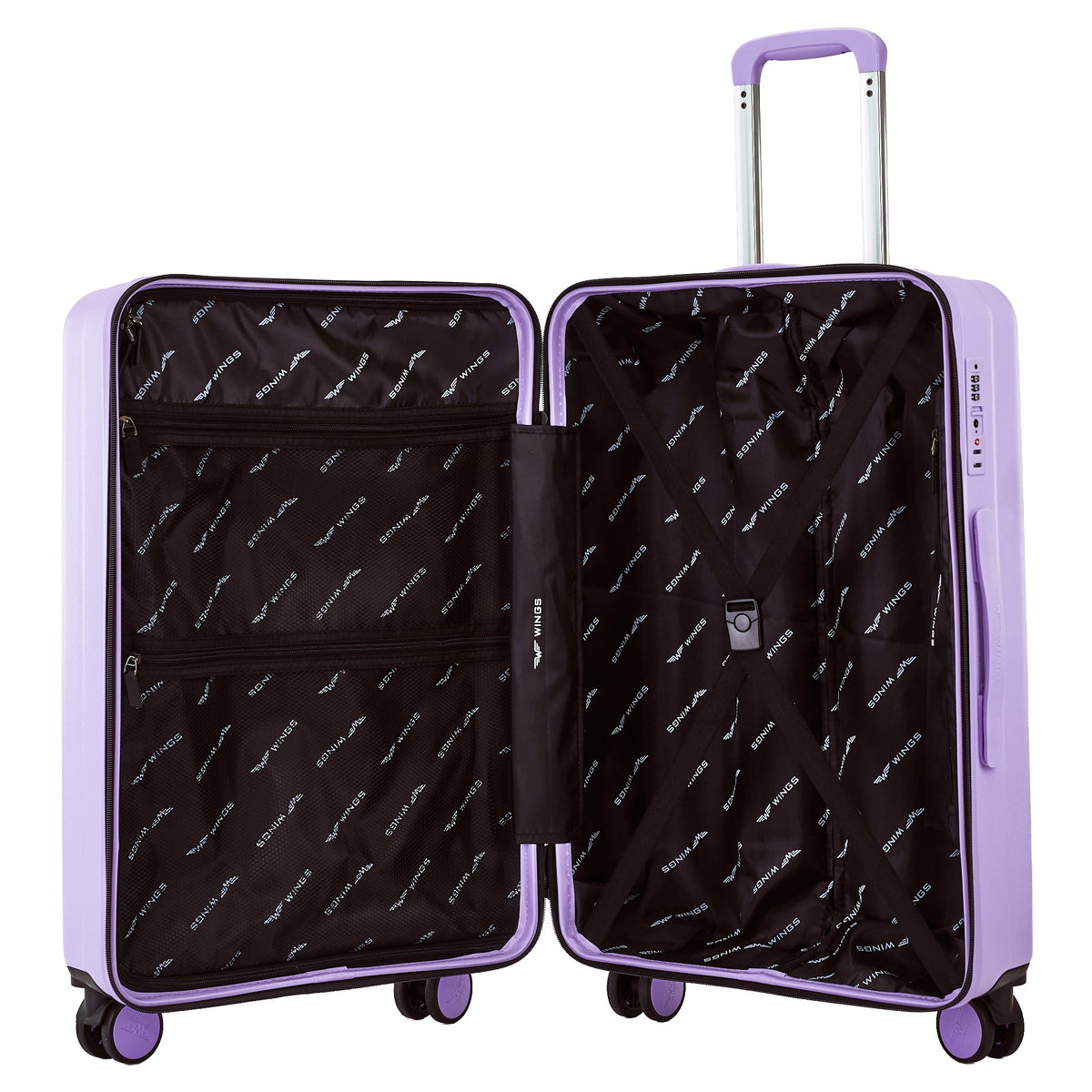 Walizka Średnia WINGS GREBE 24" WHITE PURPLE