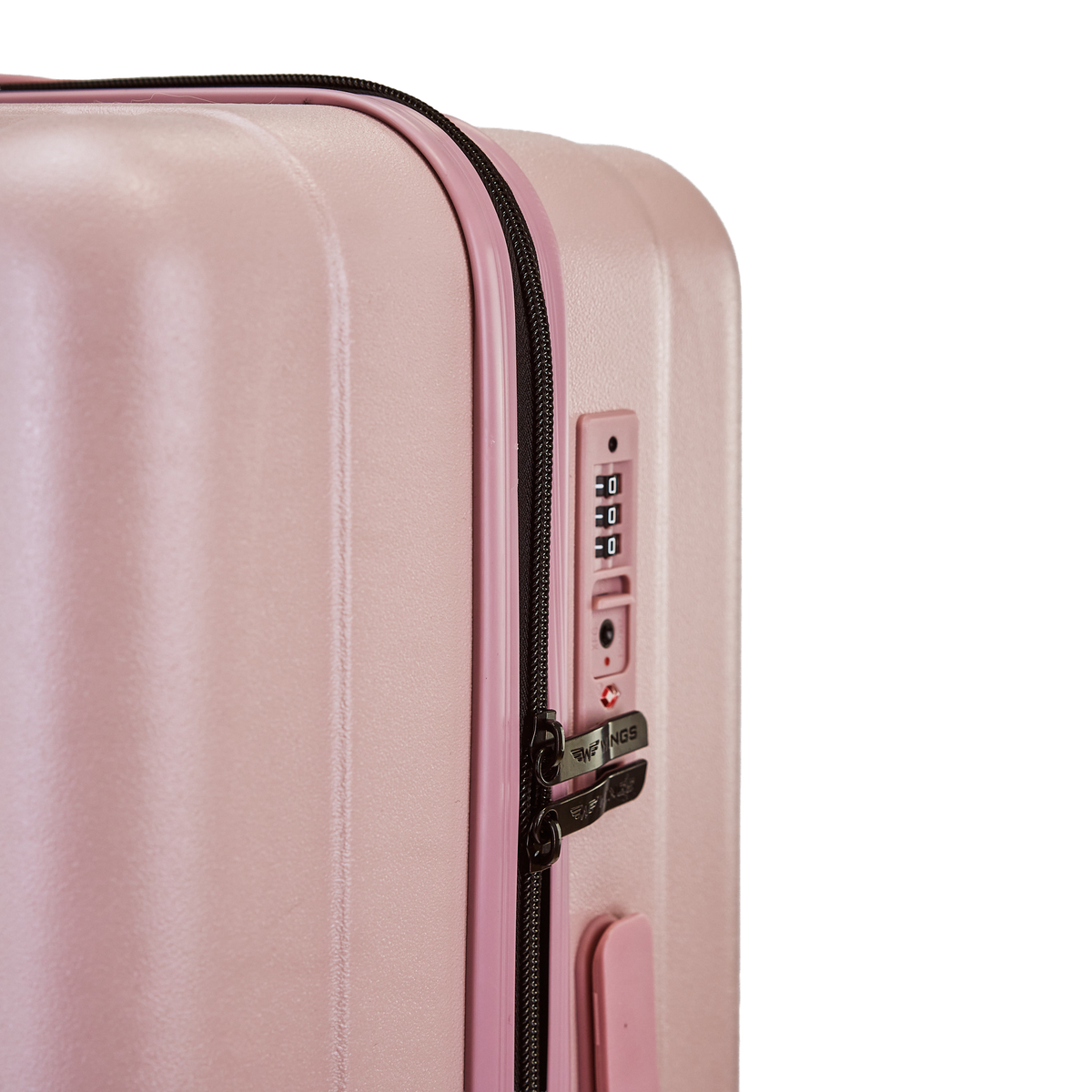 Walizka KABINOWA z przednią kieszenią WINGS GREBE 20" ROSE GOLD