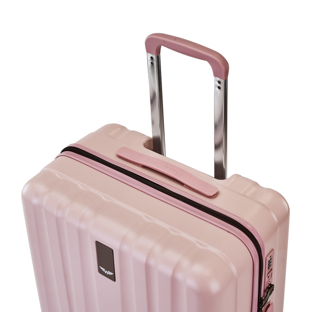 Walizka KABINOWA z przednią kieszenią WINGS GREBE 20" ROSE GOLD