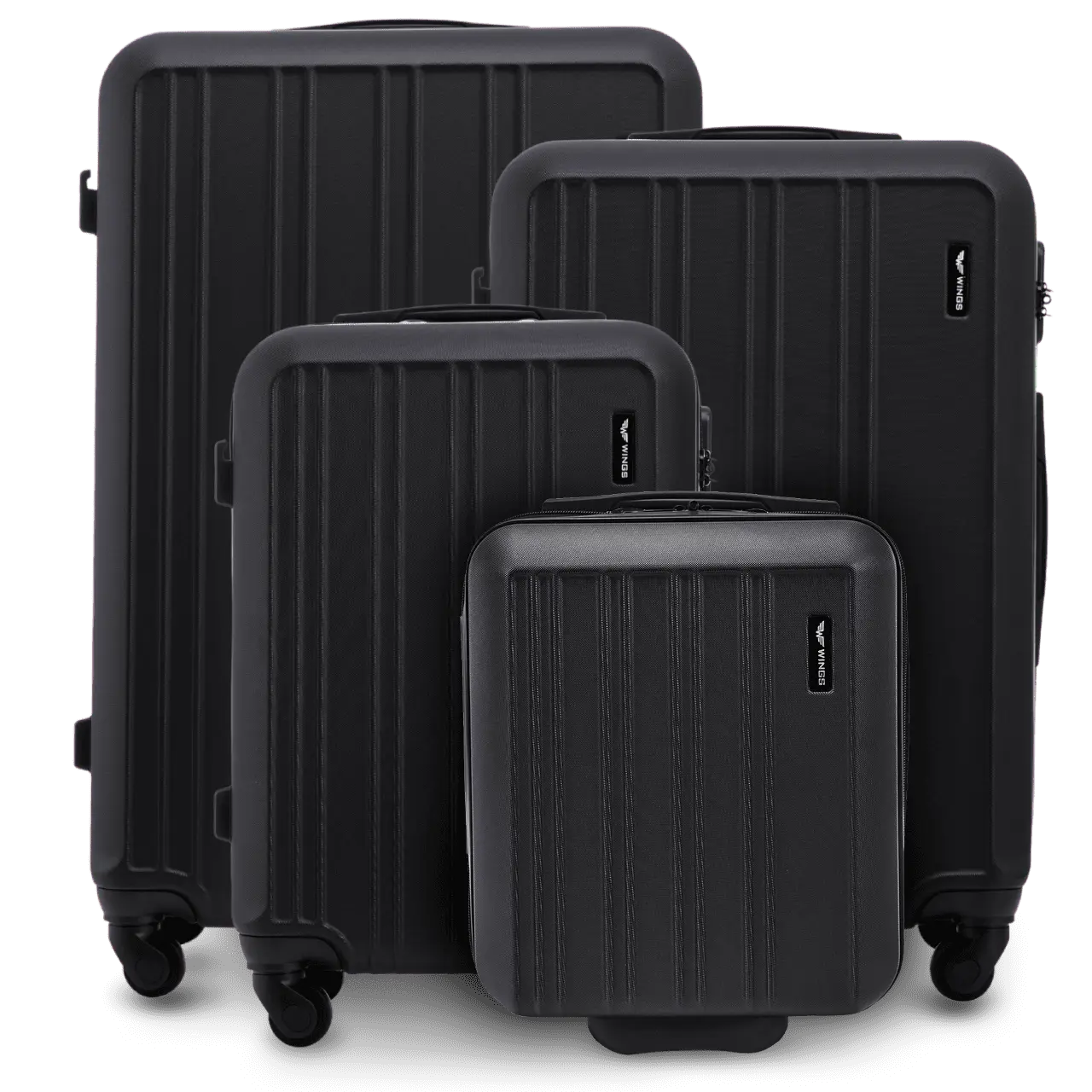 Zestaw 4 walizek WINGS HARRIER S M L + 16” komplet podróżny BLACK HARRIER COLLECTION