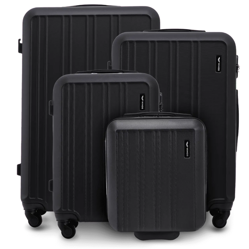 Zestaw 4 walizek WINGS HARRIER S M L + 16” komplet podróżny BLACK