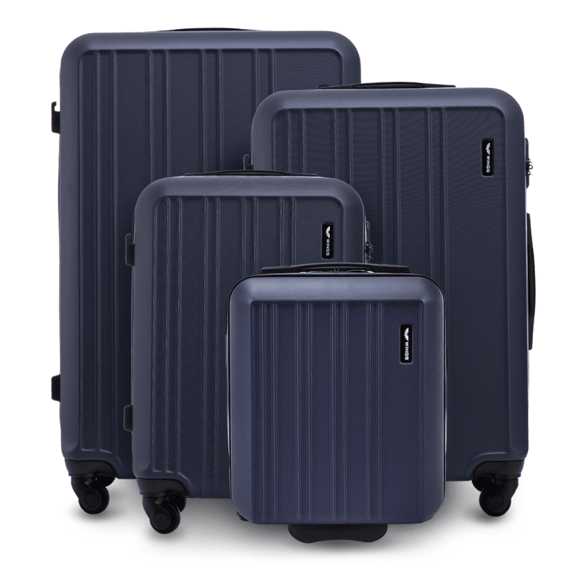 Zestaw 4 walizek WINGS HARRIER S M L + 16” komplet podróżny BLUE