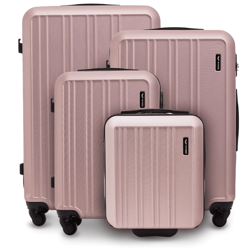 Zestaw 4 walizek WINGS HARRIER S M L + 16” komplet podróżny ROSE GOLD