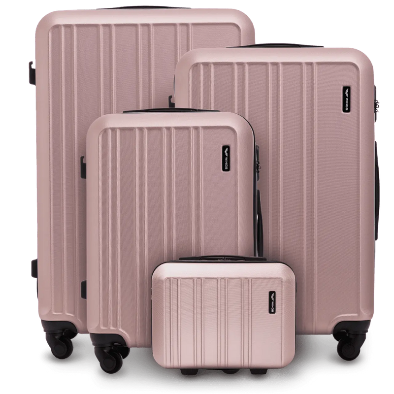 Zestaw 4 walizek WINGS HARRIER S M L + kuferek ROSE GOLD