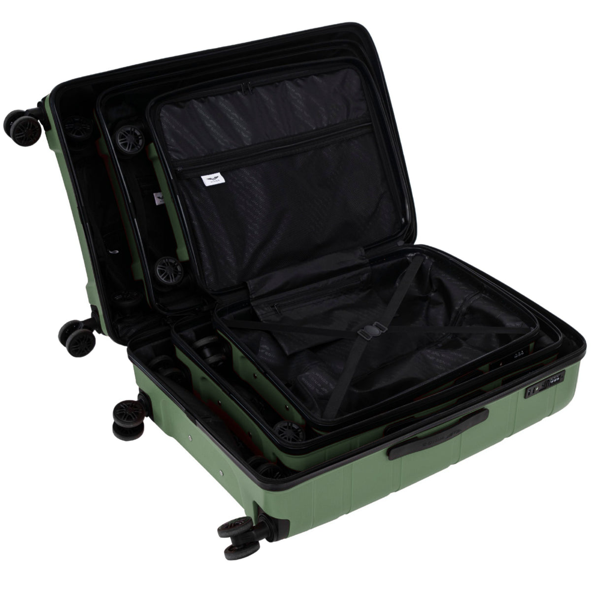 Komplet 3 walizek Wings HAWFINCH 3.0 polipropylen BLACKISH GREEN