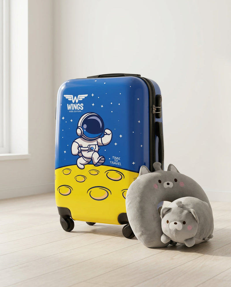 Zestaw podróżny dla dziecka – walizka XS JAY ASTRONAUT + poduszka 2 w 1