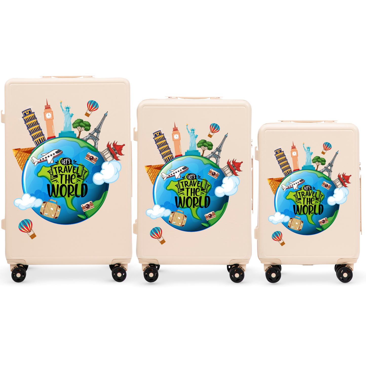 Komplet 3 WALIZEK Wings ABS+ Customized TOURISM DIRTY WHITE