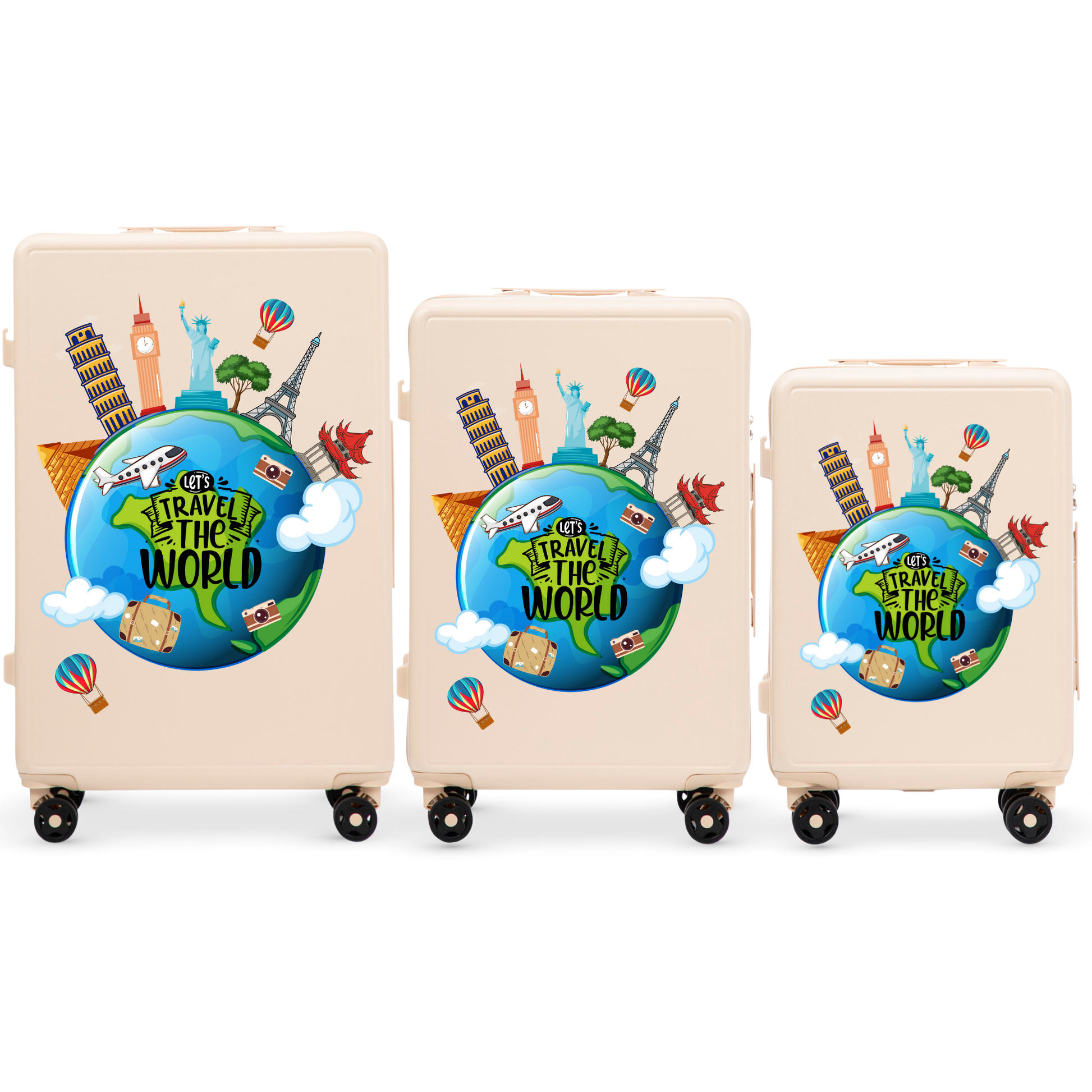 Komplet 3 WALIZEK Wings ABS+ Customized TOURISM DIRTY WHITE