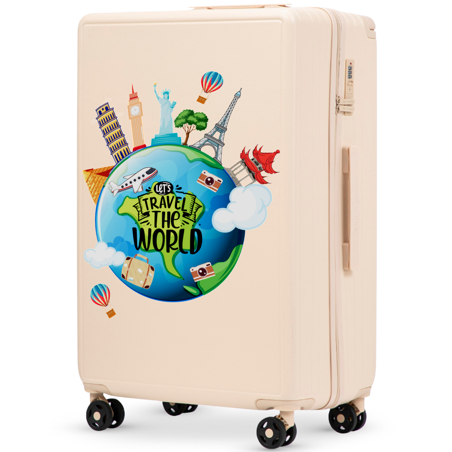 Walizka duża Wings ABS+ 28" Customized DIRTY WHITE TOURISM