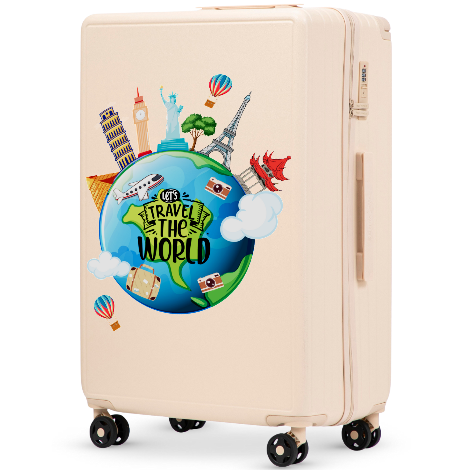 Walizka duża Wings ABS+ 28" Customized DIRTY WHITE TOURISM