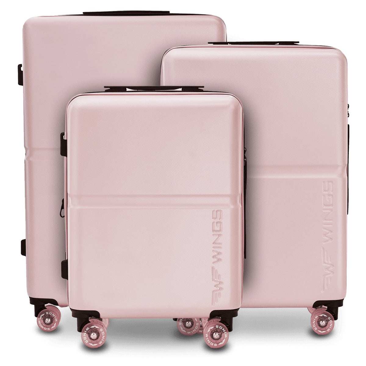 Zestaw 3 walizek Wings PC MAGPIE ROSE GOLD kauczukowe kółka
