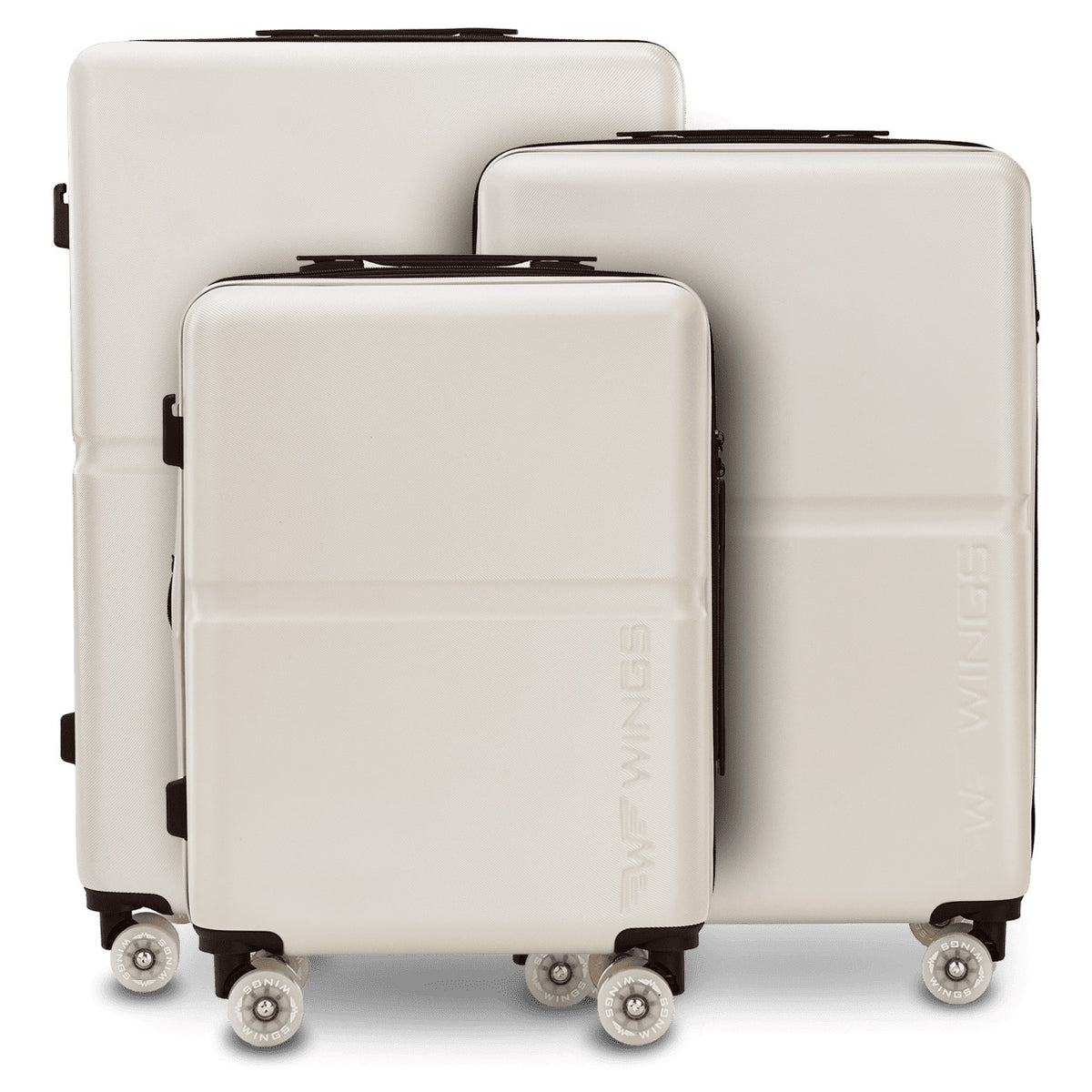 Zestaw 3 walizek Wings PC MAGPIE BEIGE kauczukowe kółka