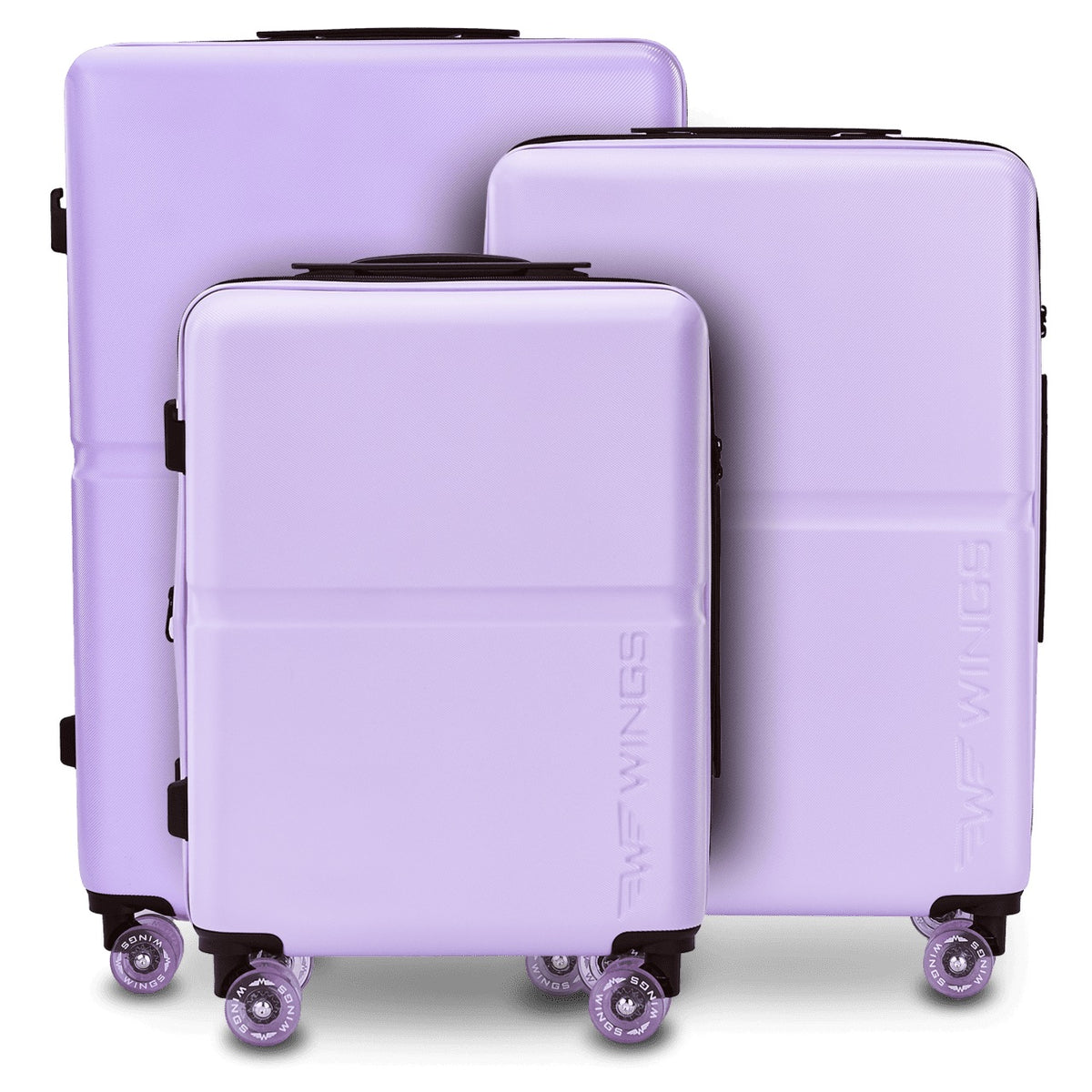 Zestaw 3 walizek Wings PC MAGPIE WHITE PURPLE kauczukowe kółka