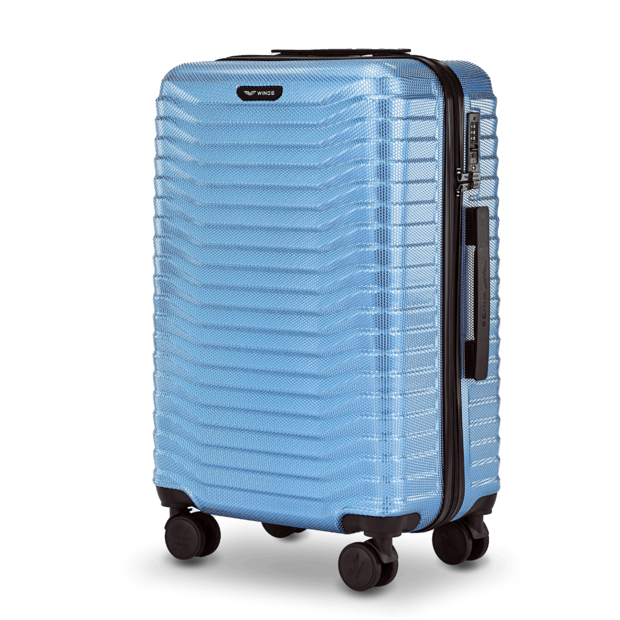 Walizka ŚREDNIA WINGS PC SEA 2.0 EAGLE 24" SILVER BLUE