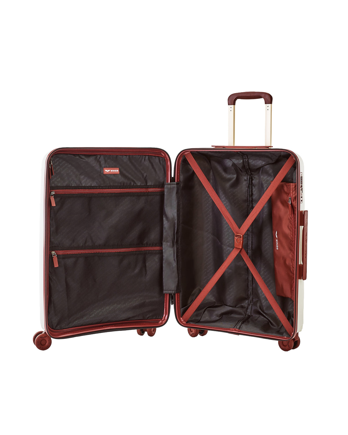 Walizka DUŻA WINGS PUFFIN 28" OFF WHITE + BURGUNDY