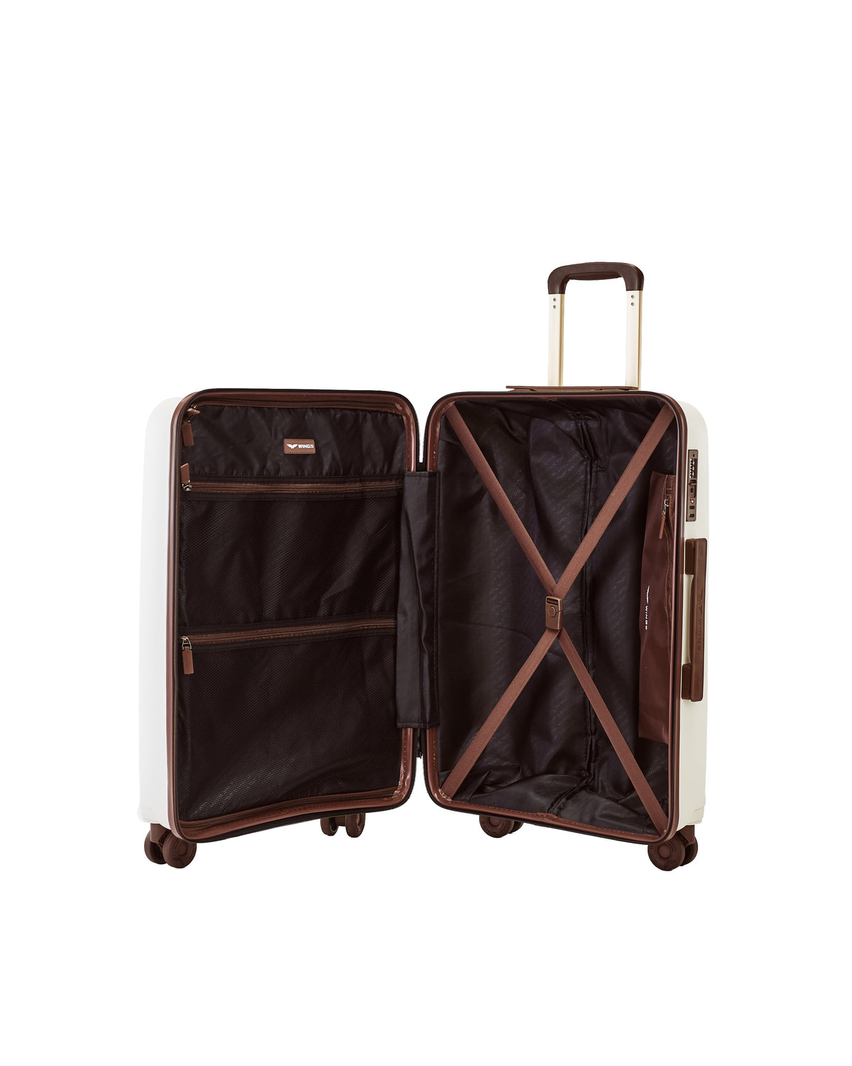 Walizka DUŻA WINGS PUFFIN 28" OFF WHITE + BROWN
