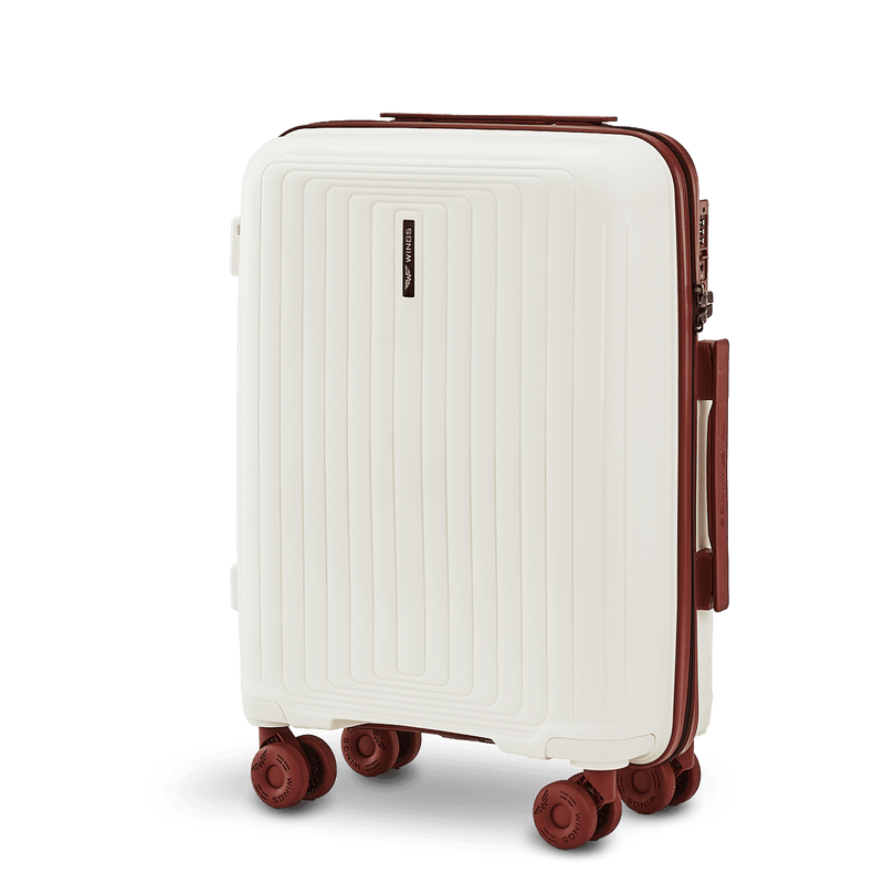 Walizka KABINOWA WINGS PUFFIN 20" OFF WHITE + BURGUNDY