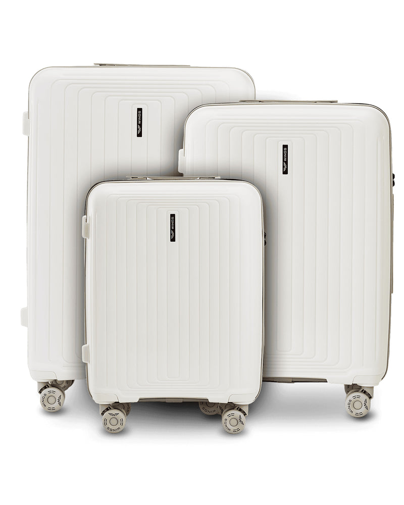 Zestaw 3 walizek WINGS PUFFIN OFF WHITE + BEIGE