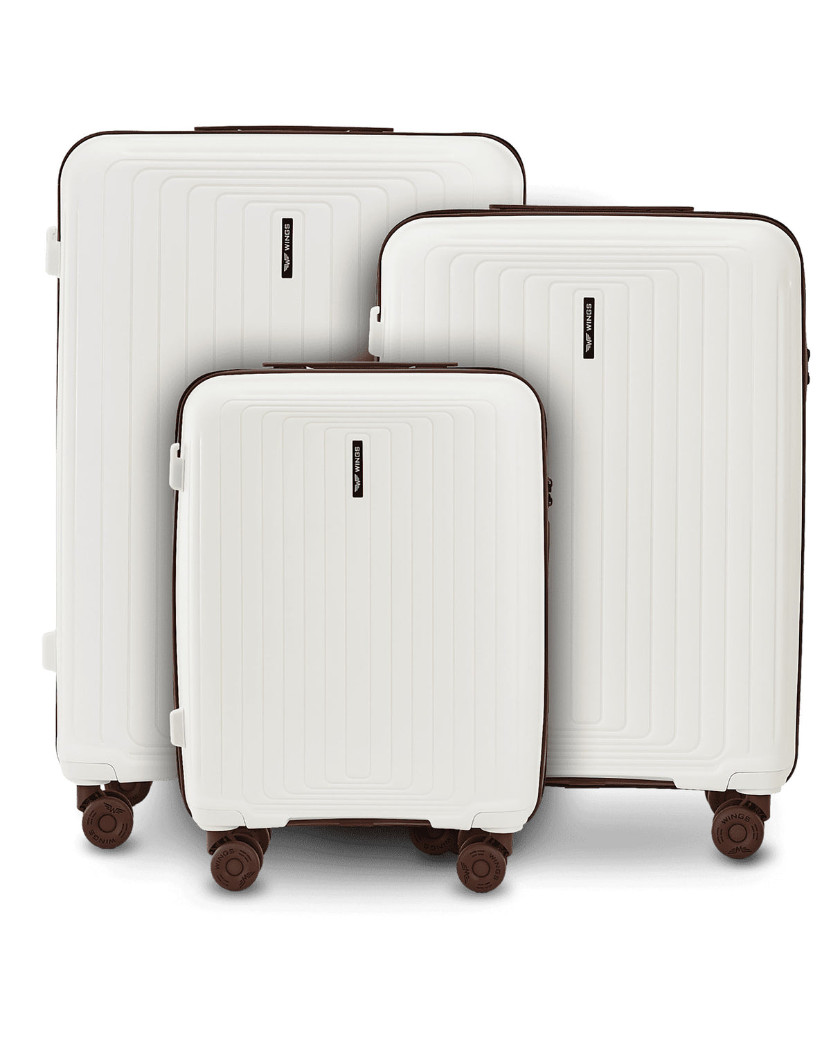 Zestaw 3 walizek WINGS PUFFIN OFF WHITE + BROWN