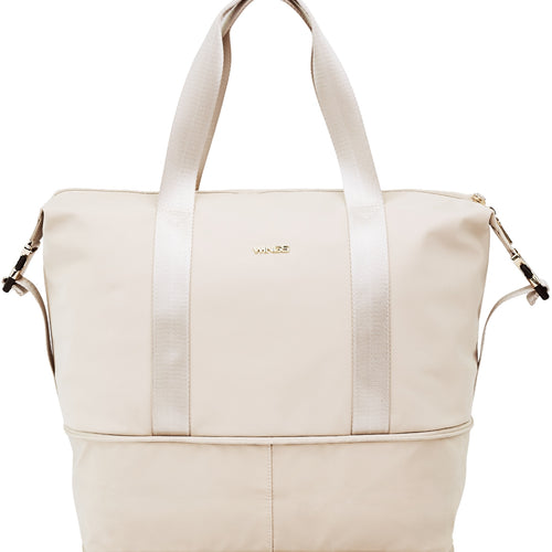 Duża torba damska ROSELLA z funkcją poszerzania BEIGE