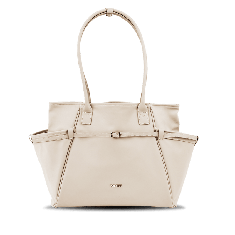 Torba shopper WINGS ROSELLA z odpinaną kosmetyczką i pasem na walizkę BEIGE
