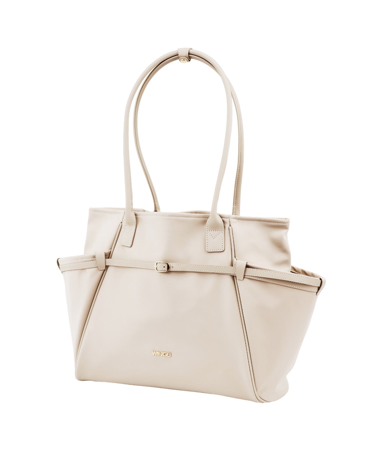 Torba shopper WINGS ROSELLA z odpinaną kosmetyczką i pasem na walizkę BEIGE