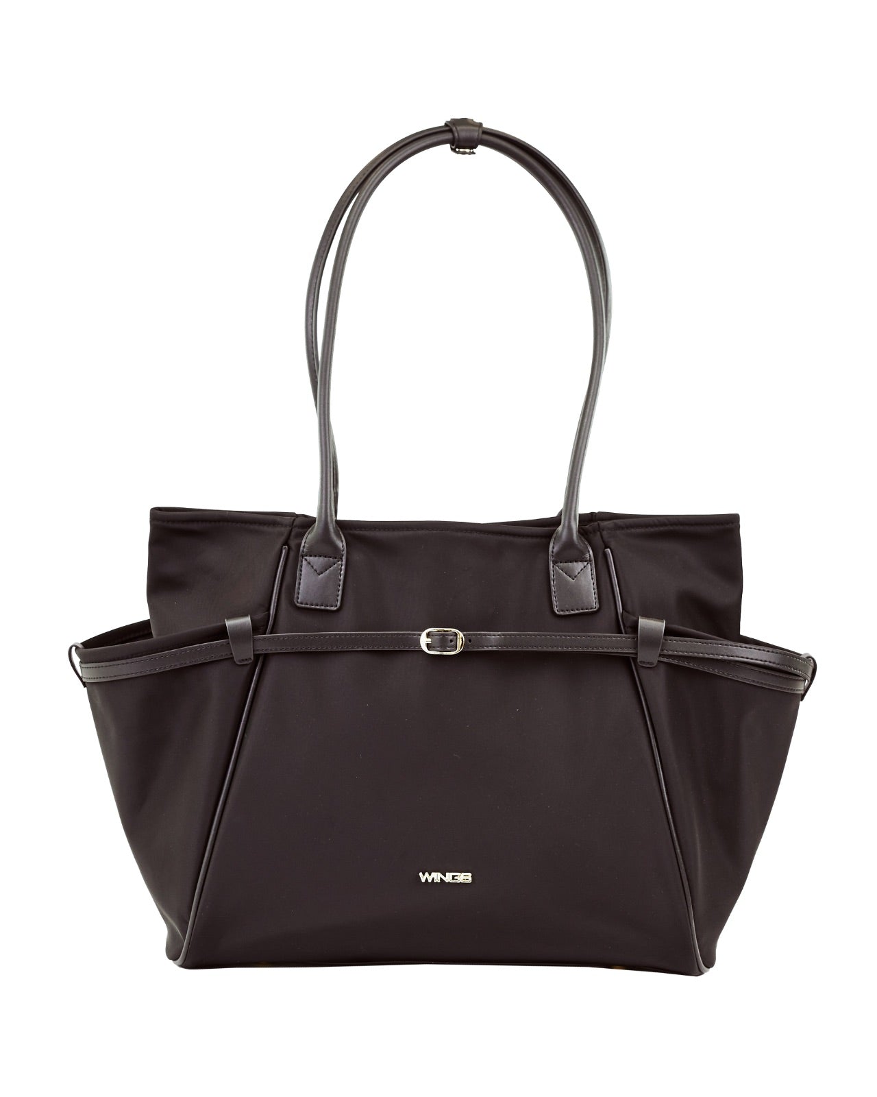 Torba shopper WINGS ROSELLA z odpinaną kosmetyczką i pasem na walizkę BLACK