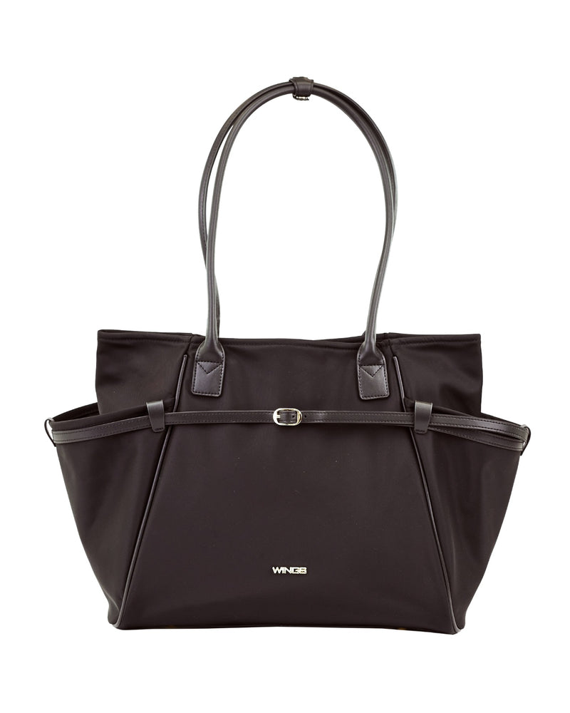 Torba shopper WINGS ROSELLA z odpinaną kosmetyczką i pasem na walizkę BLACK